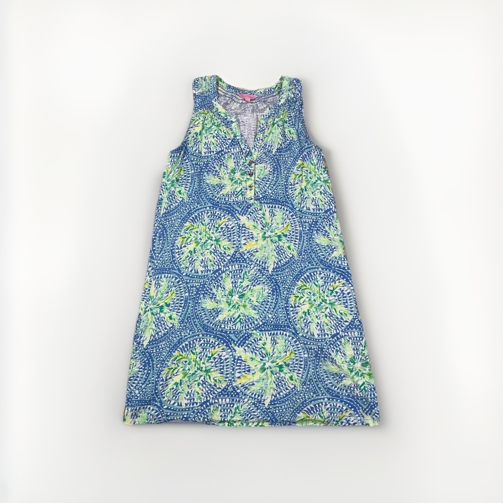 Lilly Pulitzer Essie Shift Dress In‎ the Groove Green Blue Sleeveless Size Small